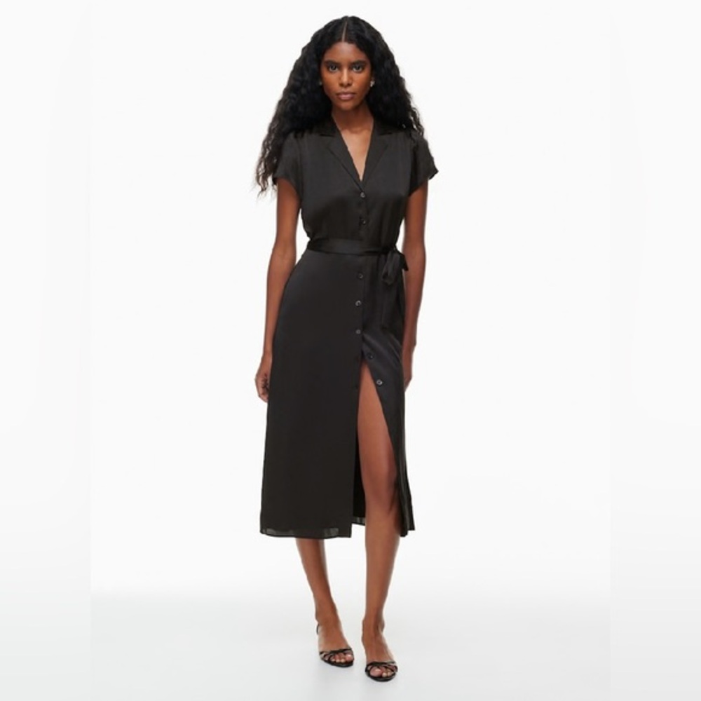 Aritzia Wilfred Shirt Satin Button-up Shirt Dress